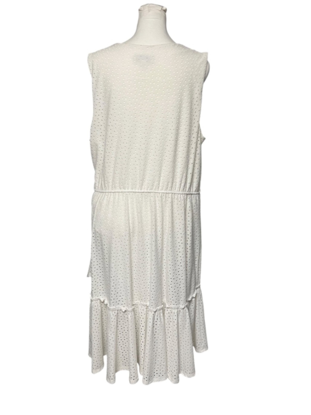 Robbie Bee White Faux Wrap Eyelet Dress Size XL - Picture 5 of 7